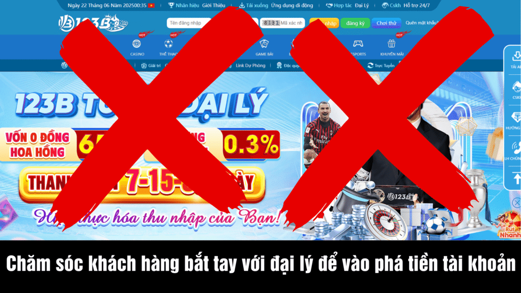 Nhà cái 123B lừa đảo